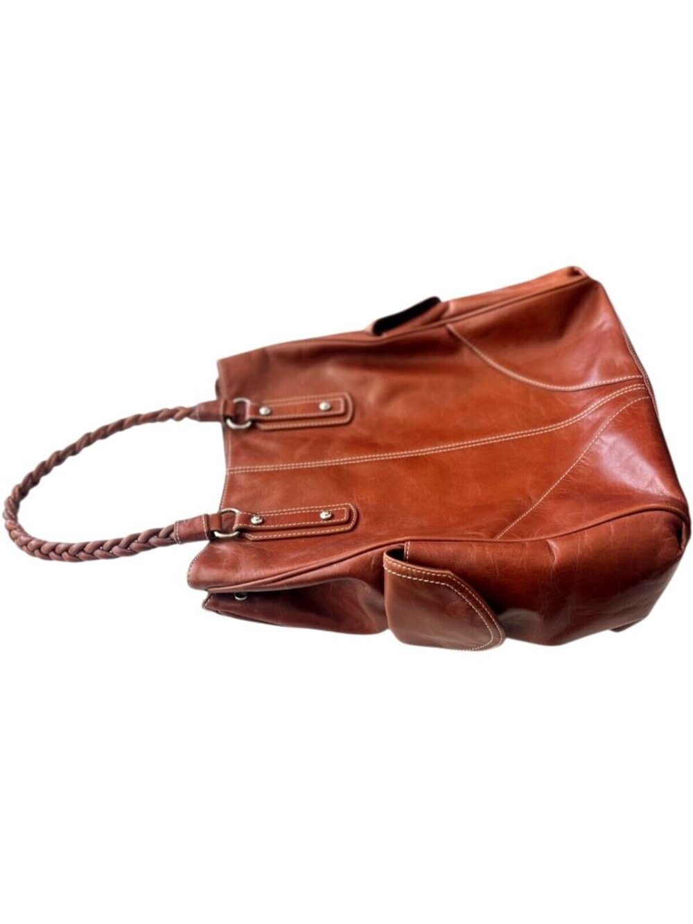 LEVENGER Brown Leather Purse / Tote - NEW - Picture 5 of 9